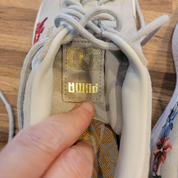 NWOT PUMA Suede Hyper Embelished Womens in Glacier Grey White - Picture 12 of 14